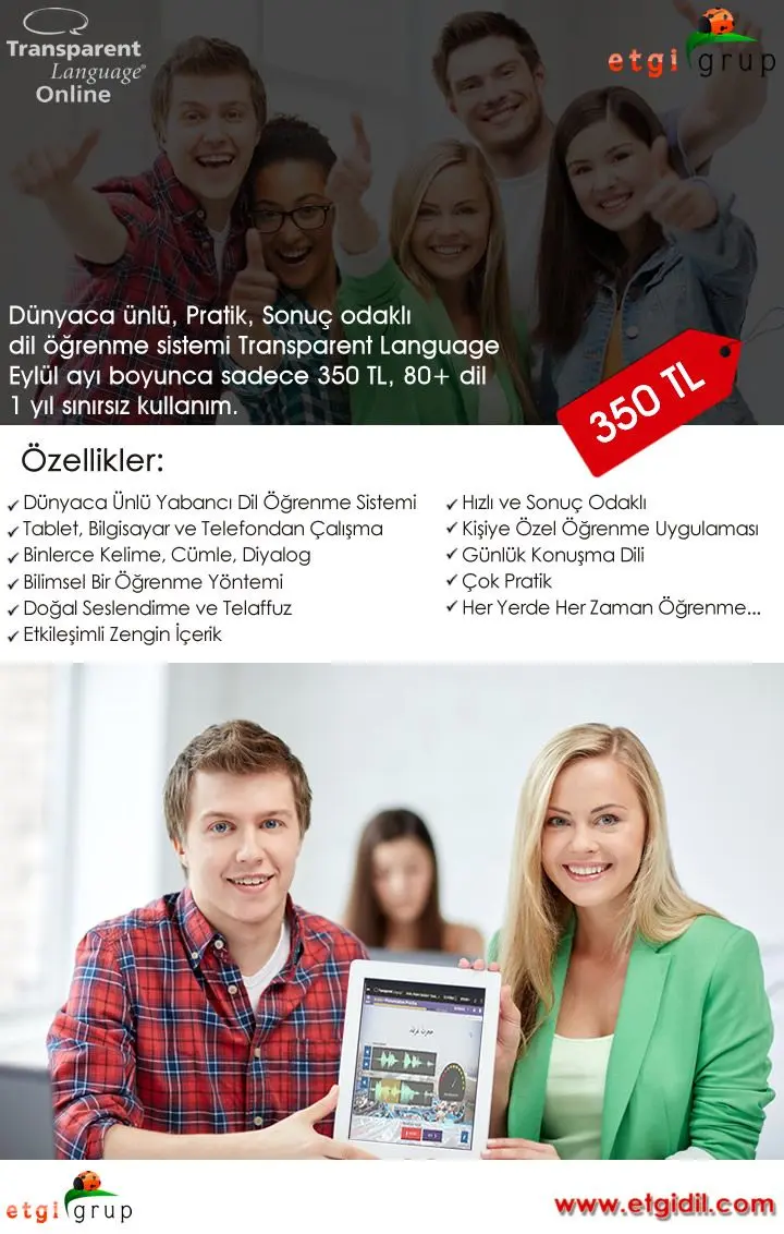 Transparent Language Eylül ayı boyunca sadece 350 TL